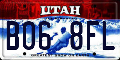 UT license plate B068FL