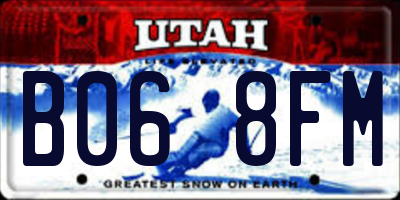 UT license plate B068FM
