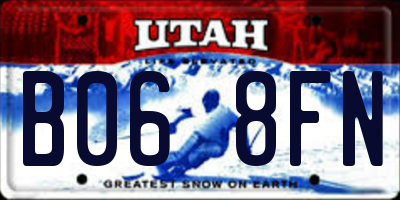 UT license plate B068FN