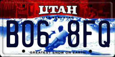 UT license plate B068FQ