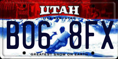 UT license plate B068FX