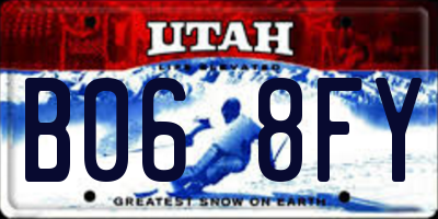 UT license plate B068FY
