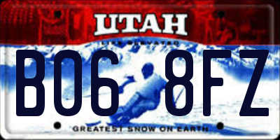 UT license plate B068FZ