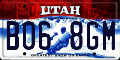 UT license plate B068GM