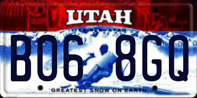 UT license plate B068GQ