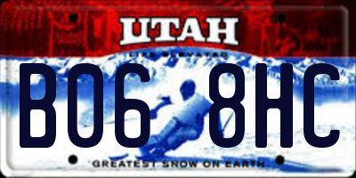 UT license plate B068HC