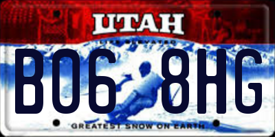 UT license plate B068HG