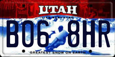 UT license plate B068HR