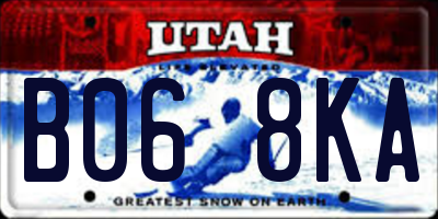 UT license plate B068KA