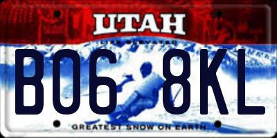 UT license plate B068KL