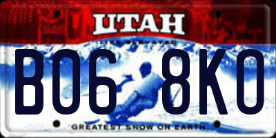 UT license plate B068KO