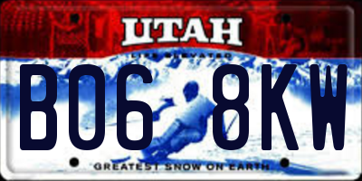 UT license plate B068KW