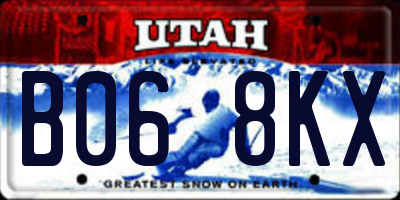 UT license plate B068KX