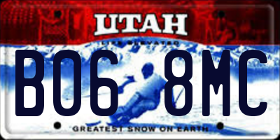 UT license plate B068MC
