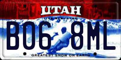 UT license plate B068ML
