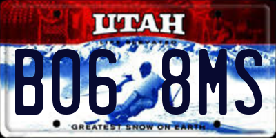 UT license plate B068MS