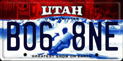 UT license plate B068NE