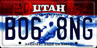 UT license plate B068NG