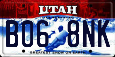 UT license plate B068NK