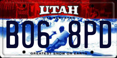 UT license plate B068PD