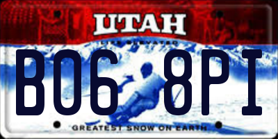 UT license plate B068PI