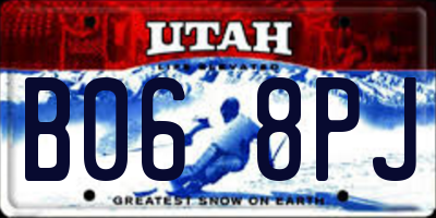 UT license plate B068PJ