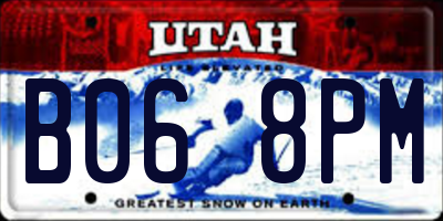 UT license plate B068PM