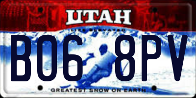 UT license plate B068PV