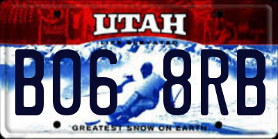 UT license plate B068RB