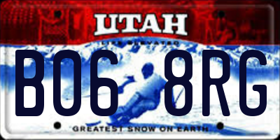 UT license plate B068RG