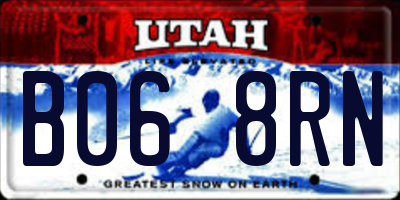 UT license plate B068RN