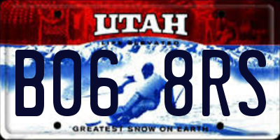 UT license plate B068RS