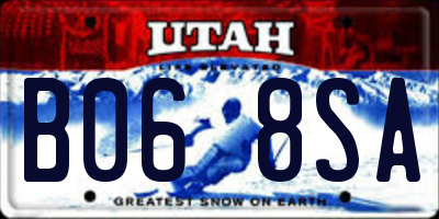 UT license plate B068SA