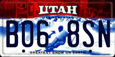 UT license plate B068SN