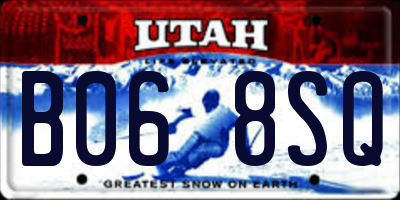 UT license plate B068SQ
