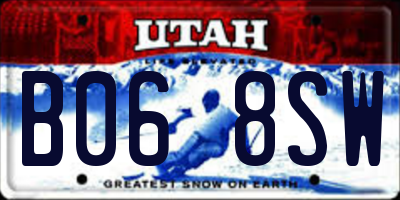 UT license plate B068SW