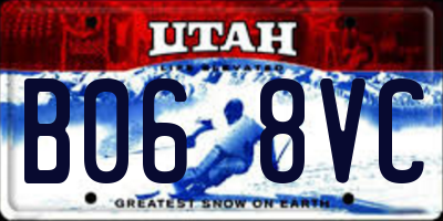 UT license plate B068VC