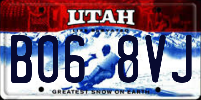 UT license plate B068VJ