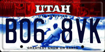 UT license plate B068VK