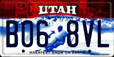 UT license plate B068VL