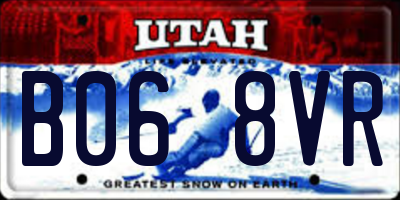 UT license plate B068VR
