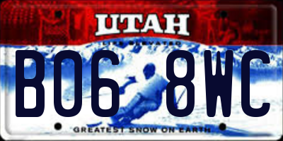 UT license plate B068WC