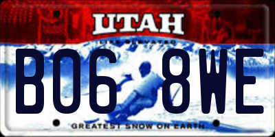 UT license plate B068WE