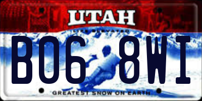 UT license plate B068WI