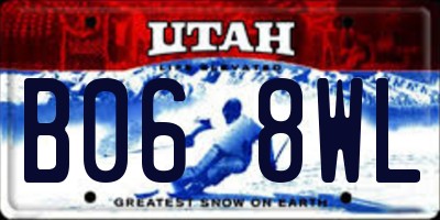 UT license plate B068WL