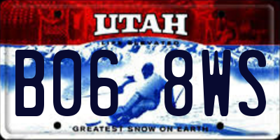 UT license plate B068WS