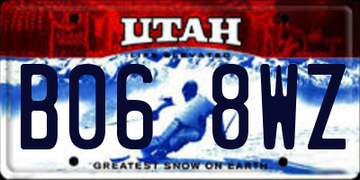 UT license plate B068WZ