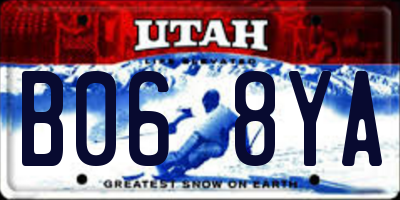 UT license plate B068YA