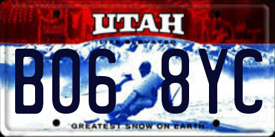 UT license plate B068YC