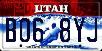 UT license plate B068YJ